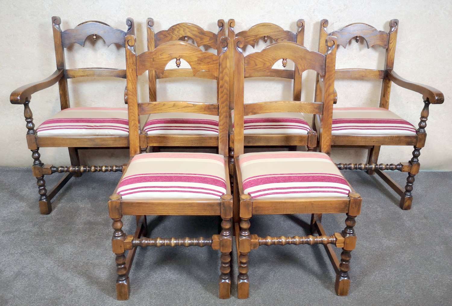 SET OF 6 OAK CHAIRS REPRODUX BEVAN FUNNELL