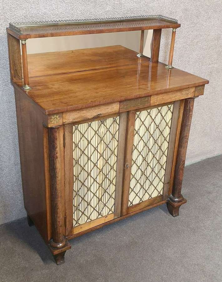Regency Rosewood and Brass Inlaid Chiffonier