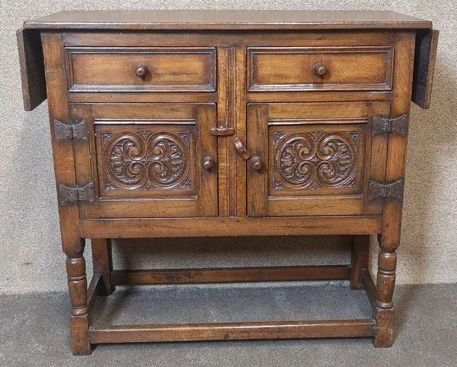 Oak period Style Drop Leaf Credence Cupboard From Maples