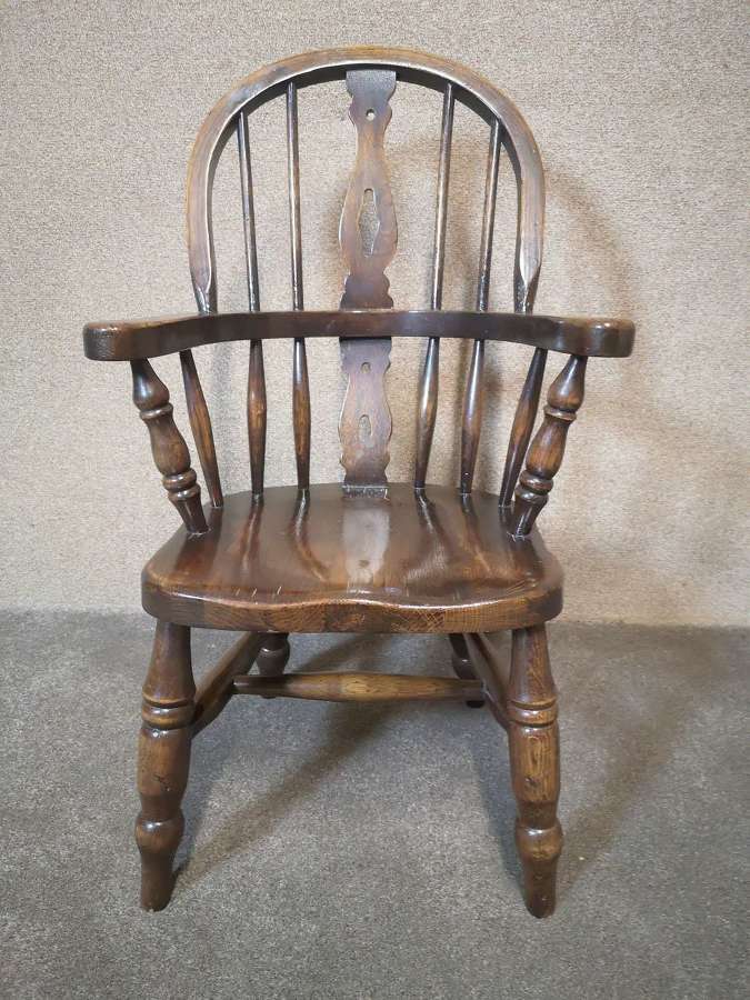 Reproduction Oak Childs Windsor Chair By Gostins of Liverpool