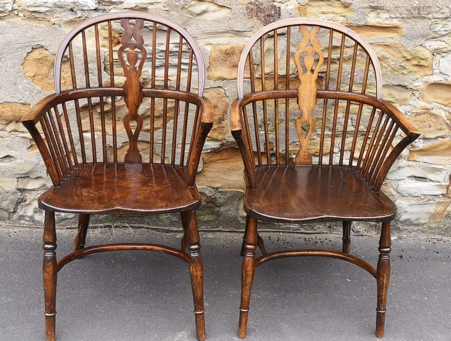 Pair of Oak and Elm Windsor Chairs