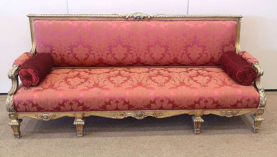 French Carved Giltwood Sofa, Late 19th Century, Louis lV Style