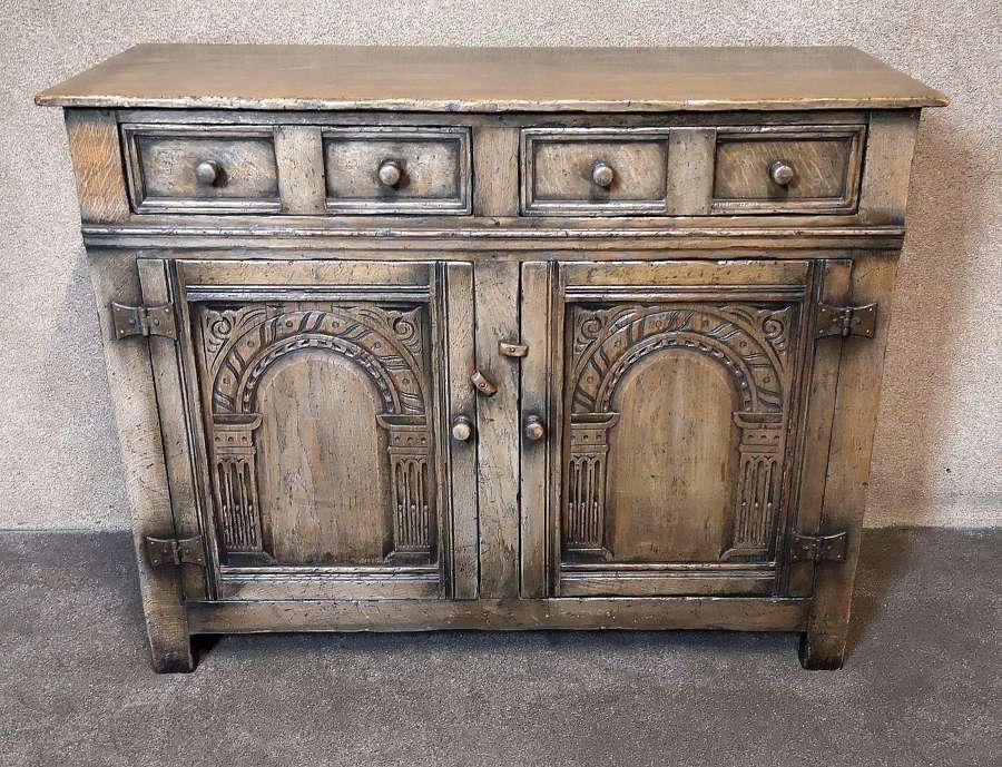 Reproduction Oak Side Cabinet / Dresser Base Titchmarsh Goodwin Style