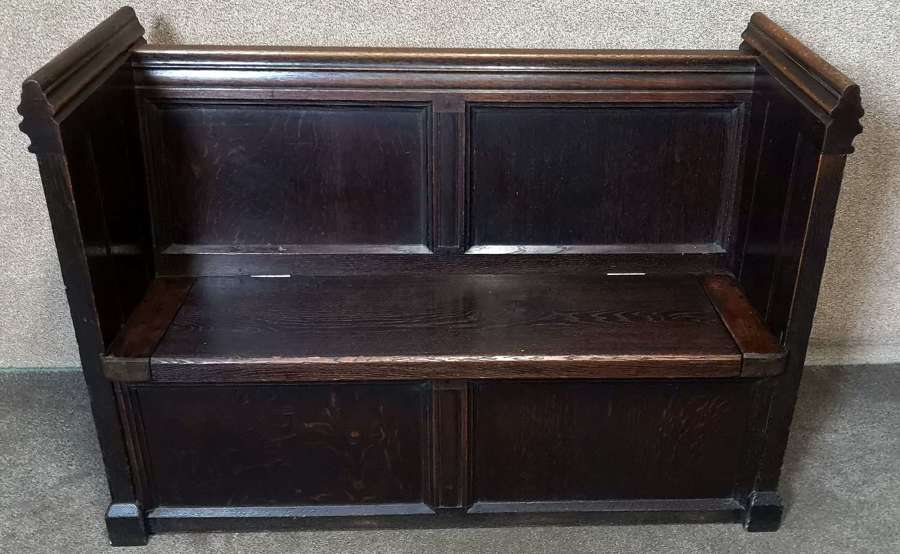 19th Century Carved Oak Pew