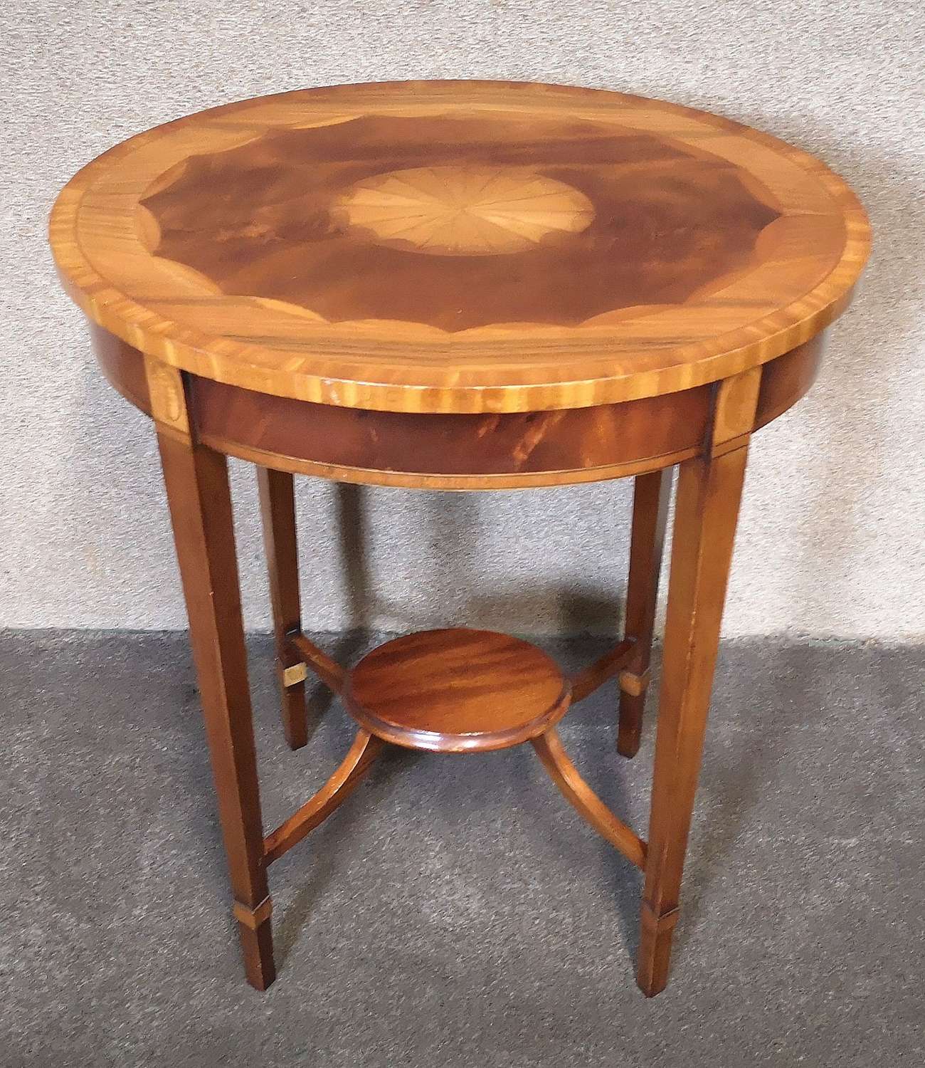 Inlaid Mahogany and Satinwood Banded Occasional Table