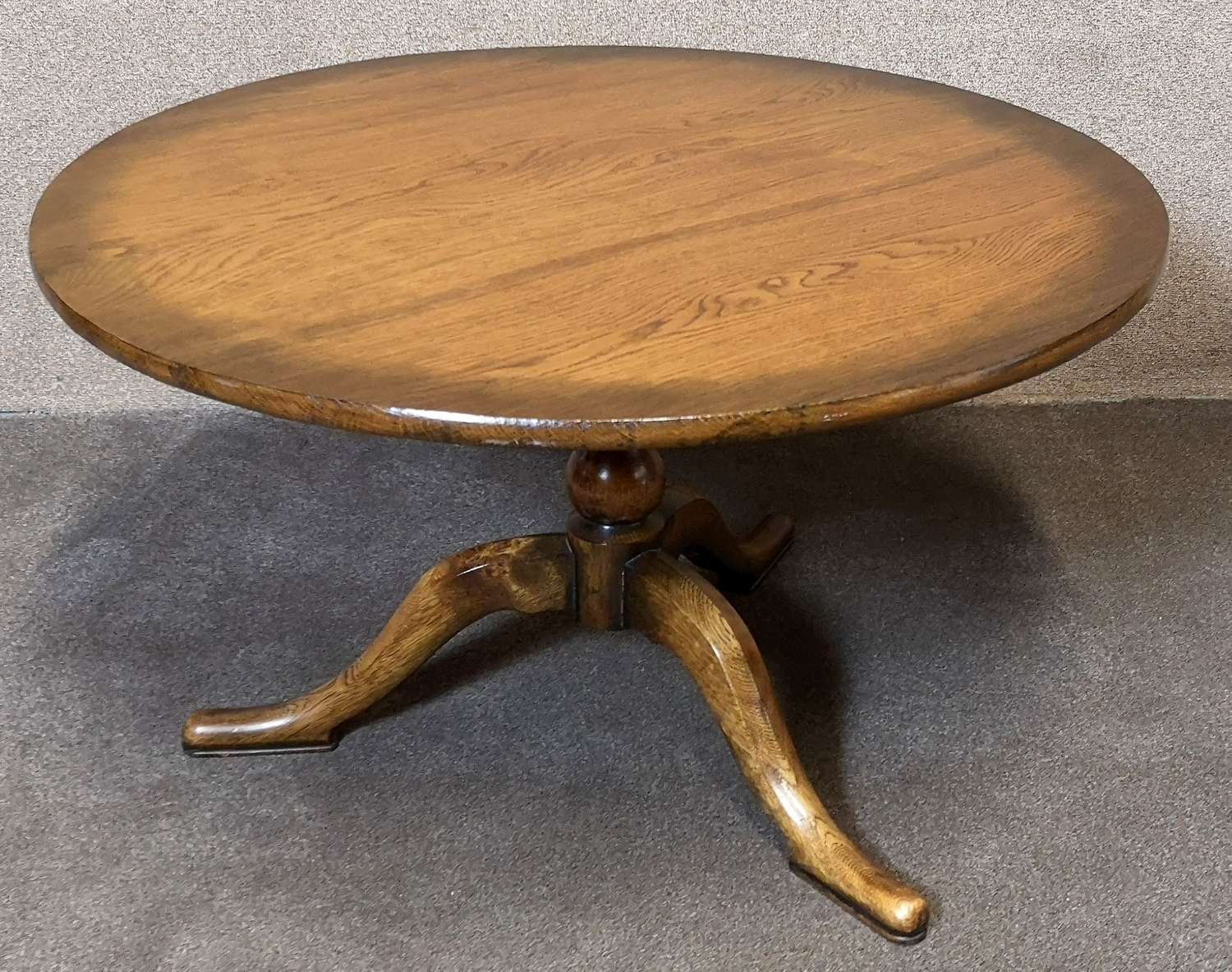 Solid Oak Circular Top Coffee Table