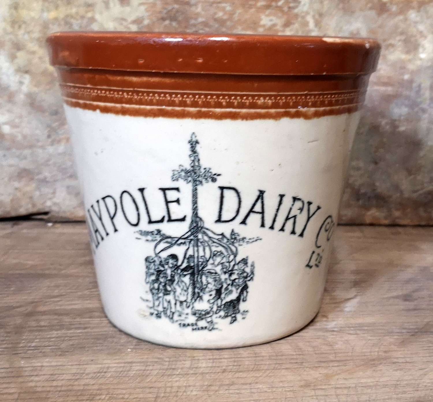Antique Maypole Dairy Co Ltd 4lb Crock Jar