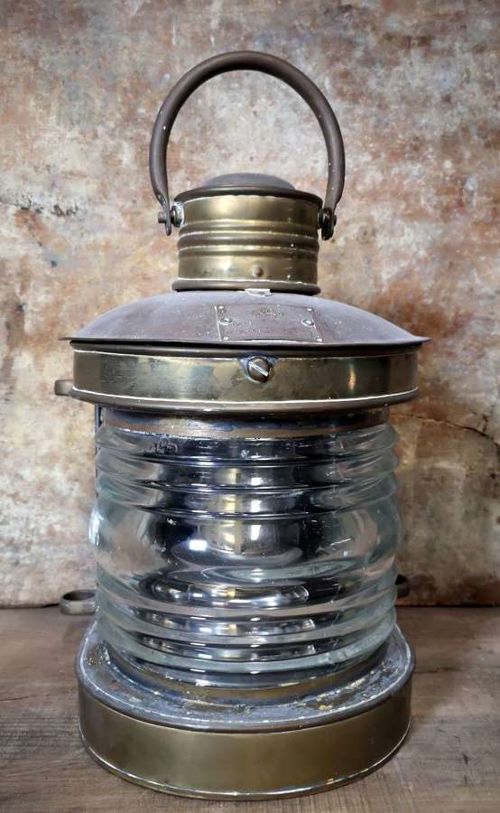 Antique Brass Ships Lantern / Maritime Lamp