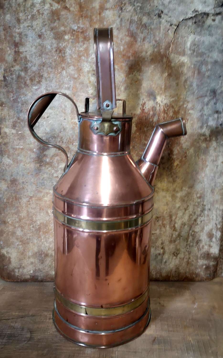 Antique Copper and Brass Milk Churn
