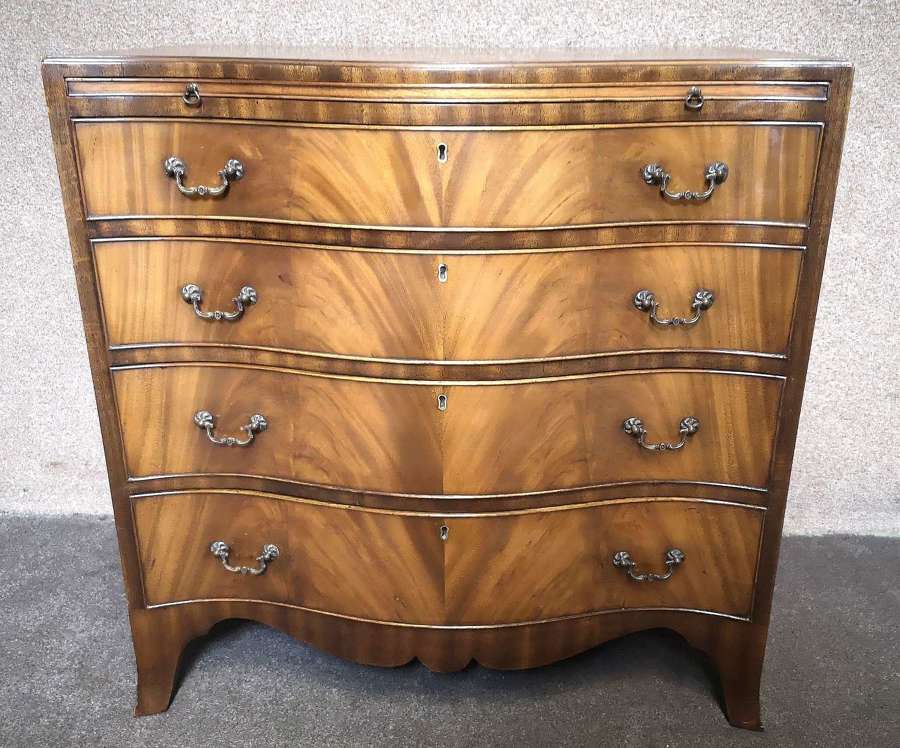 Inlaid Mahogany Serpentine Chest of Small Proportions