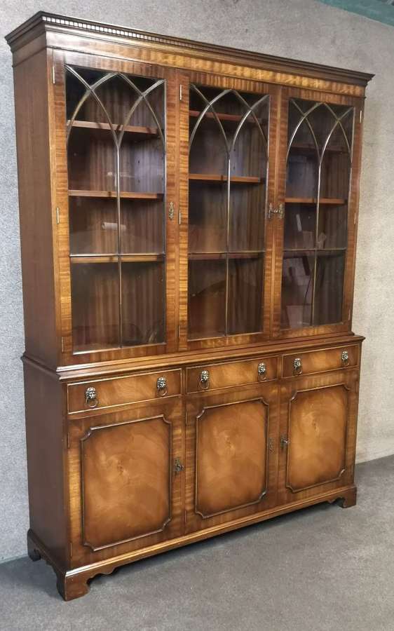 Reprodux Bevan Funnell Figured Mahogany Bookcase / Cabinet