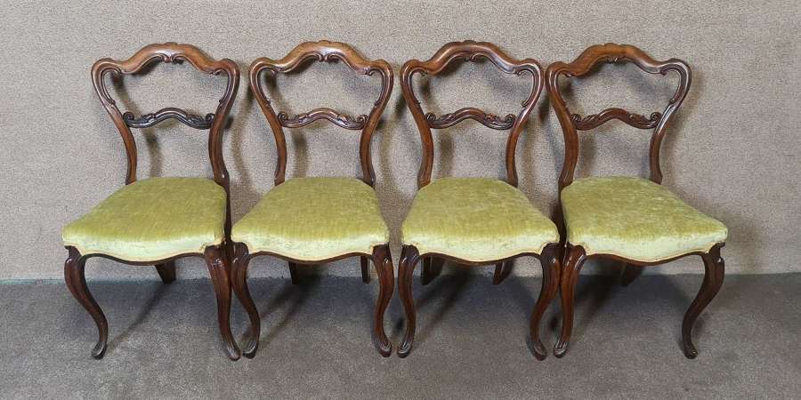 Set of Four Victorian Rosewood Chairs