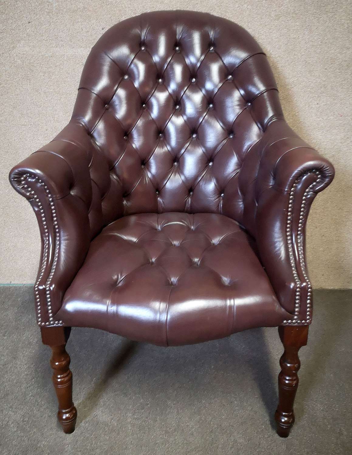Chesterfield Leather Directors Chair / Office Chair / Desk Chair