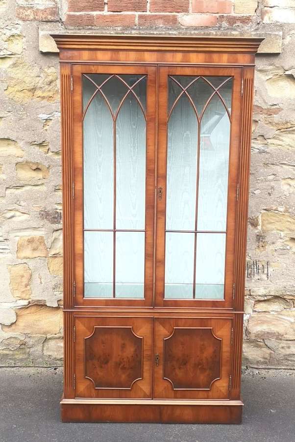 Yew Wood Display Cabinet
