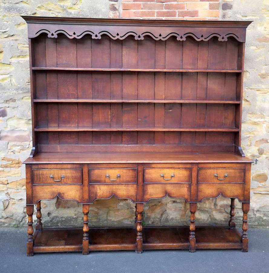 Large Oak Period Style Dresser and Rack