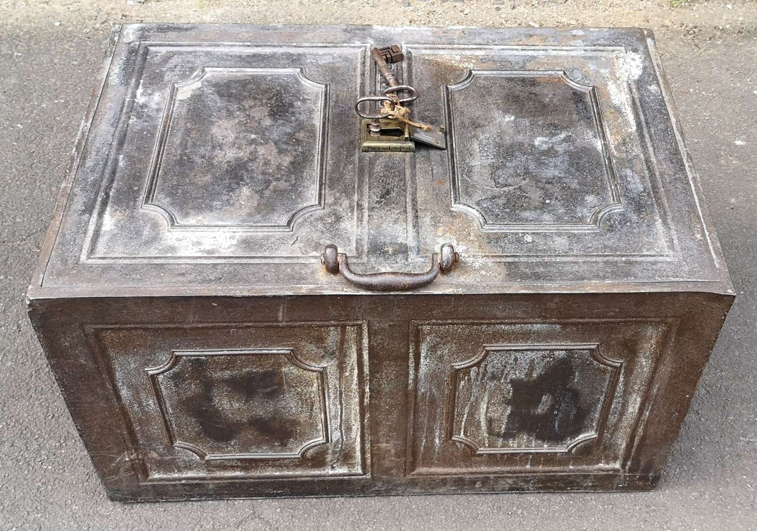 Victorian Cast Iron Strong Box / Safe Stamped 