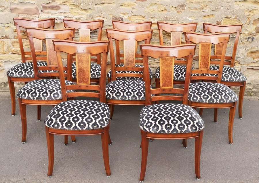 Set of Ten Cherry Wood Dining Chairs From Simpsons of Norfolk