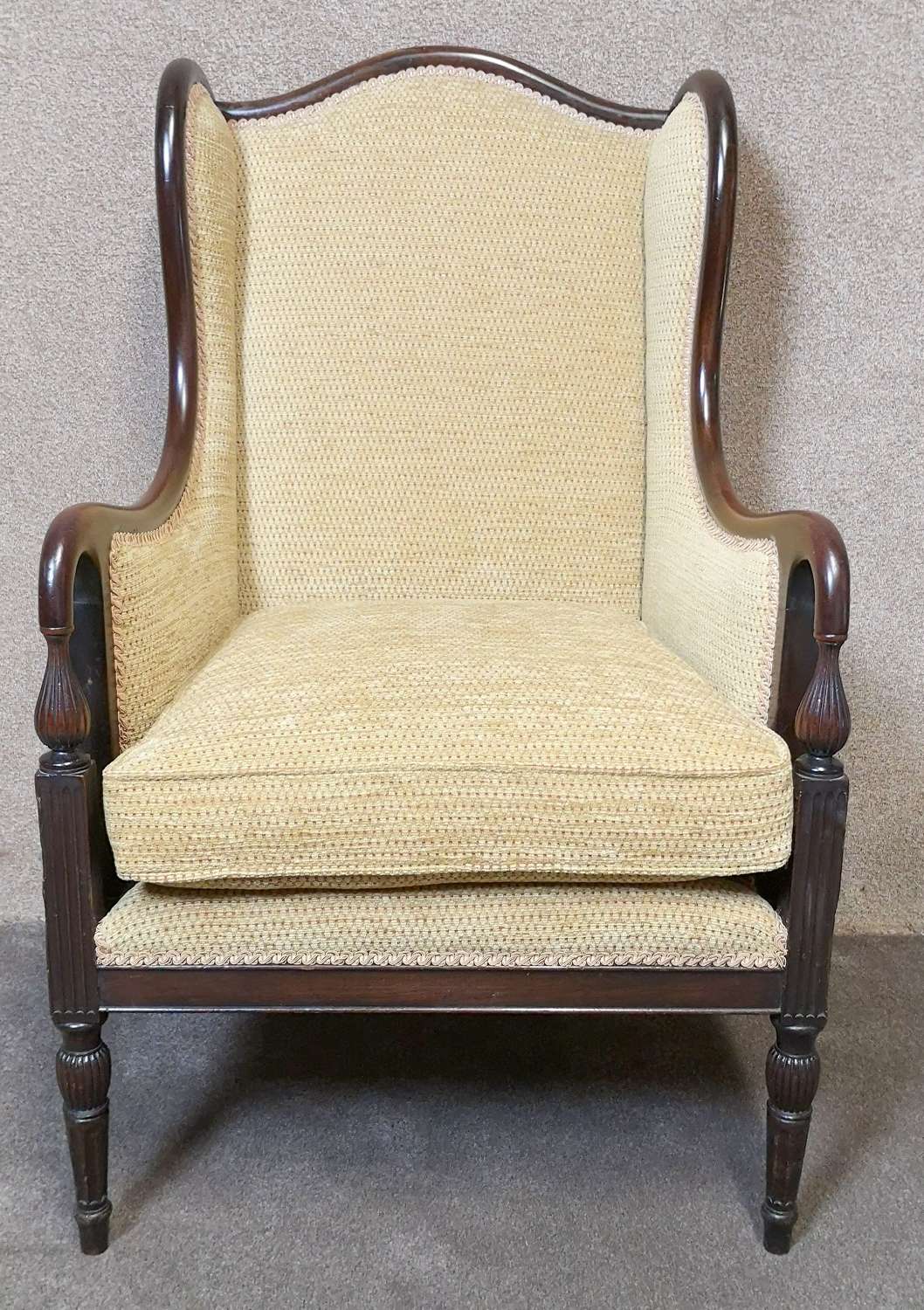 Late 19th Century Mahogany Upholstered Armchair