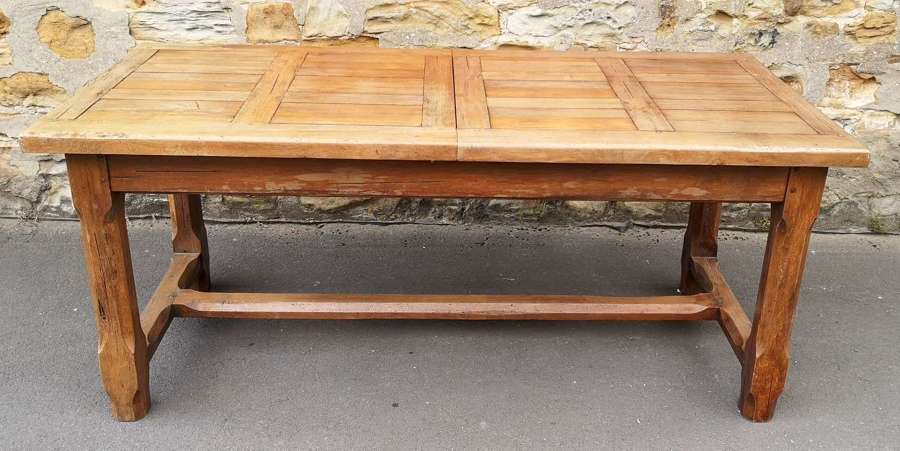 Vintage Rustic Solid Oak French Farmhouse Harvest Table Seats 6 - 8 Pe