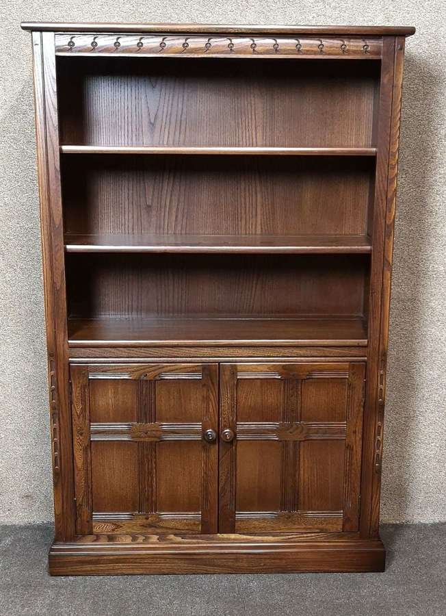 Tall Elm Ercol Open Bookcase In Fruitwood
