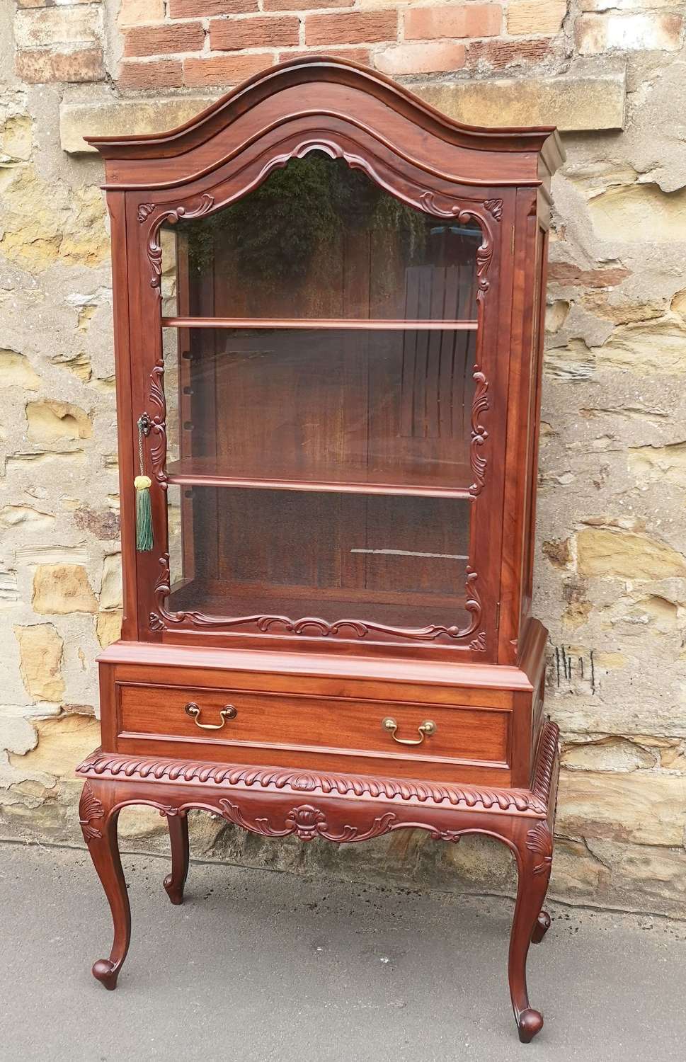 Mahogany Chippendale Style Ball and Claw Display Cabinet