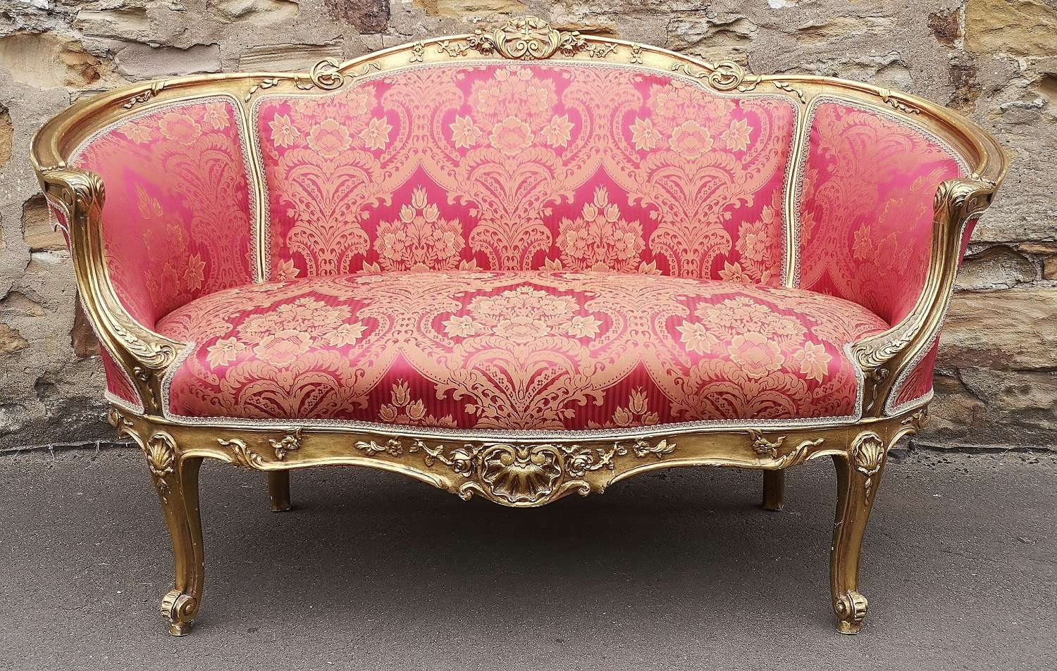 Louis XV Style French Gilt Canapé Sofa