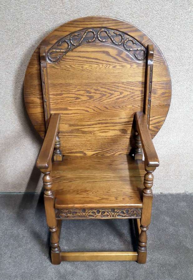Old Charm Light Oak Monks Chair / Table