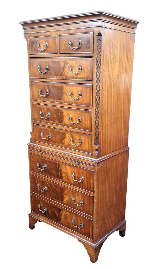 Reprodux Bevan Funnel Mahogany Chest on Chest / Tallboy
