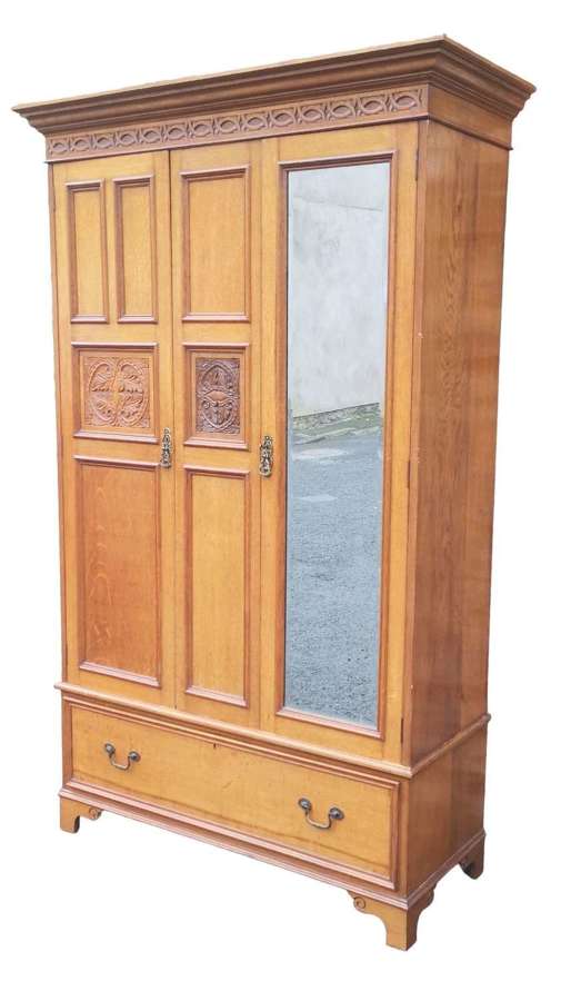 Edwardian Oak Two Door Wardrobe