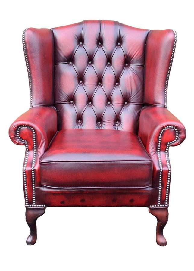 Chesterfield Queen Anne High Back Wing Chair