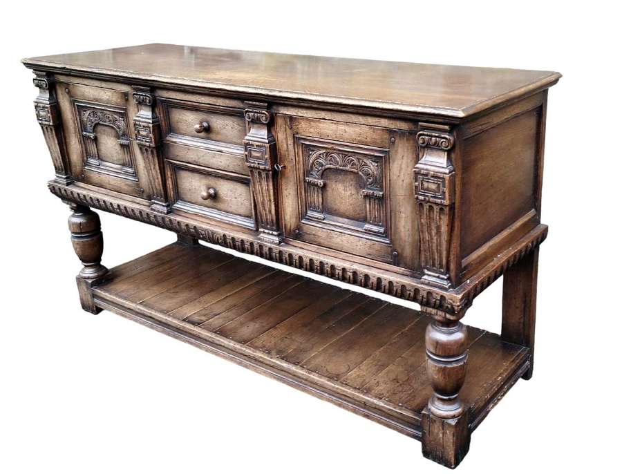 Good Quality Carved Oak Sideboard / Dresser Base Titchmarsh Goodwin