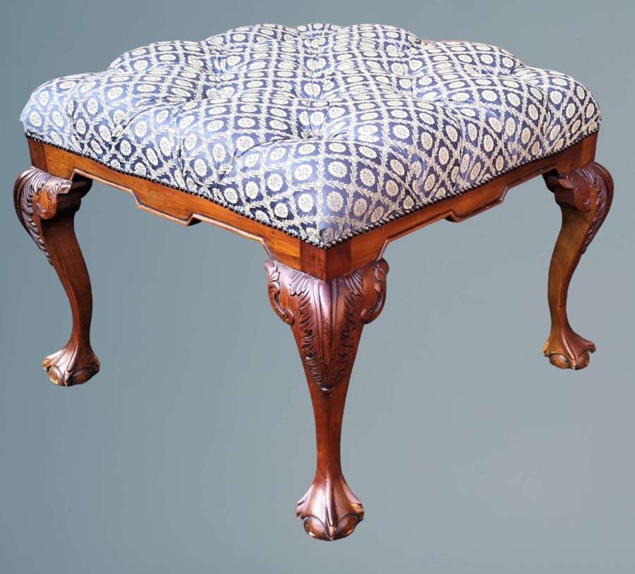 Large Mahogany ball and Claw Chippendale Style Dressing Stool