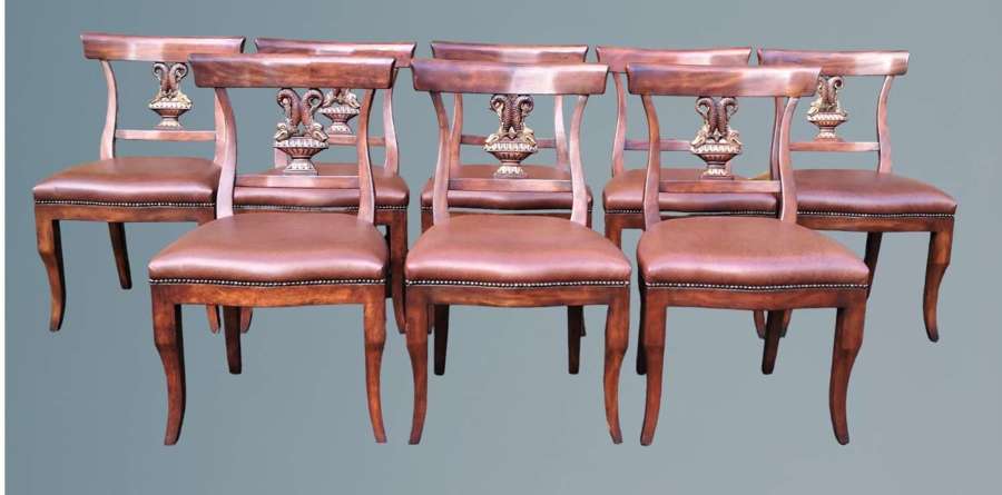 Theodore Alexander - Set of Eight Regency Style Mahogany Dining Chairs