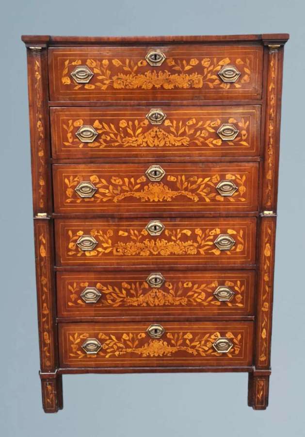 18th Century Dutch Marquetry Chest of Drawers
