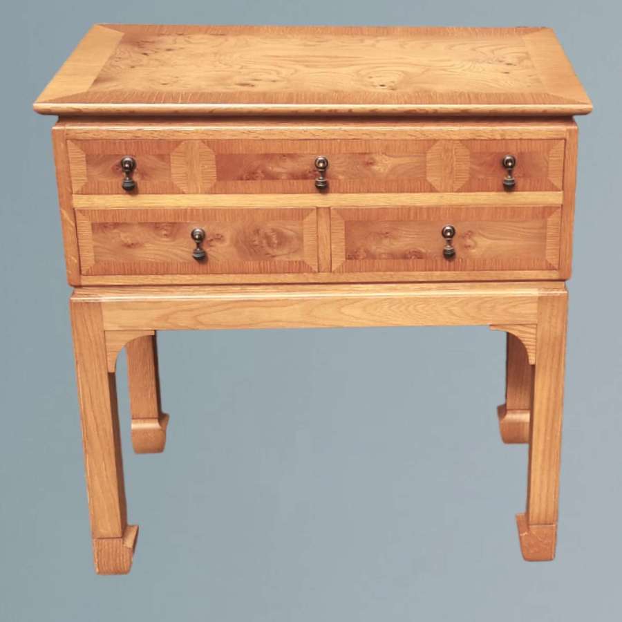 Burr Oak High Chest on Stand / Side Table - Wade Furniture